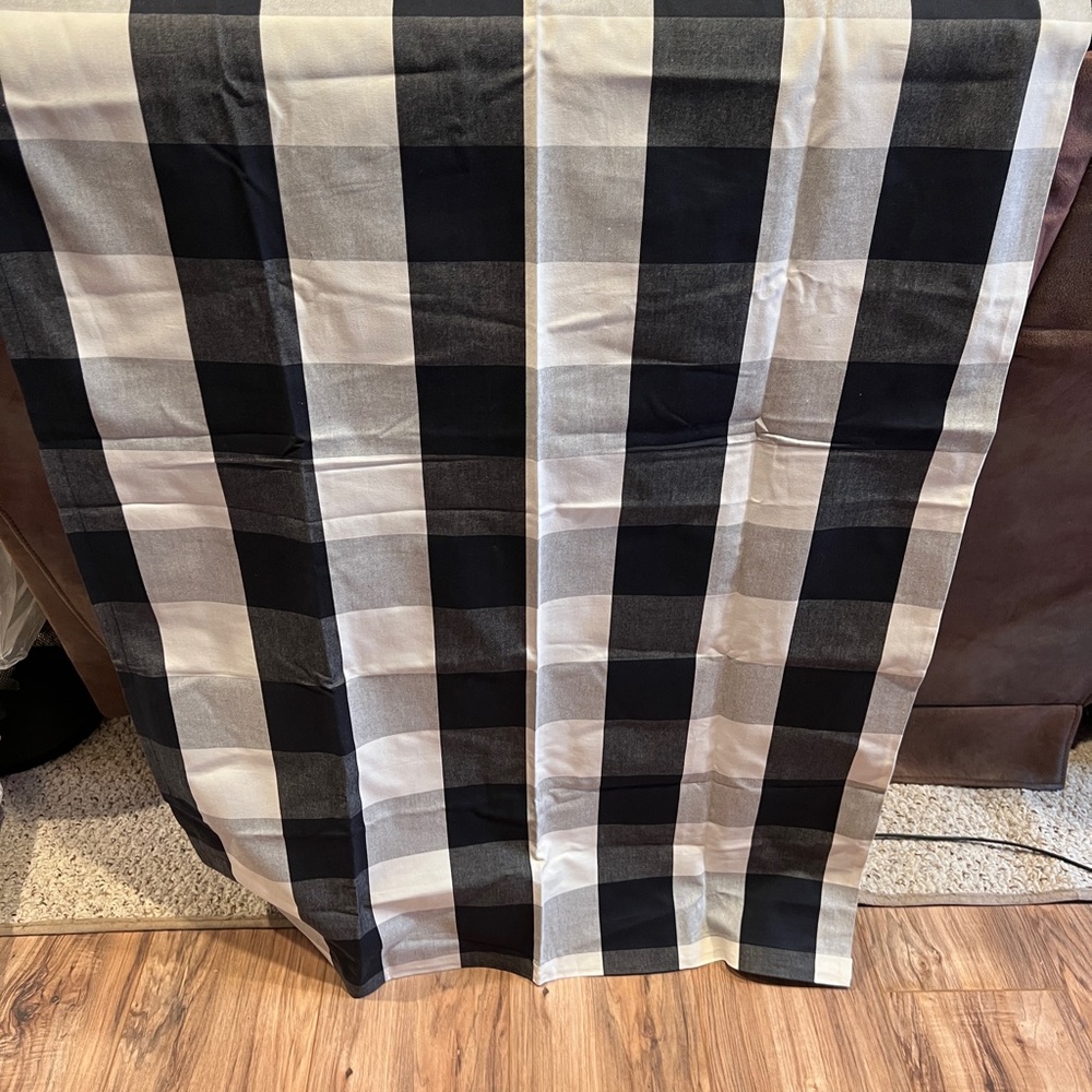 Black and white buffalo check curtains